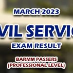 Civil Service Exam Result March 2023 BARMM PASSERS (Professional)