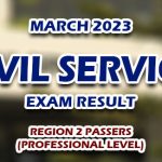 Civil Service Exam Result March 2023 Region 2 Passers (Professional)