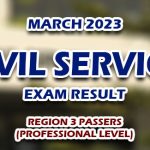 Civil Service Exam Result March 2023 Region 3 Passers (Professional)