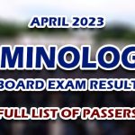 Criminologist Board Exam Result April 2023 - FULL LIST