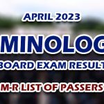 Criminologist Board Exam Result April 2023 M-R LIST OF PASSERS