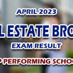 Real Estate Broker Exam Result April 2023 - TOP PERFORMING SCHOOL
