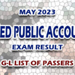 Certified Public Accountant Exam Result May 2023 G-L LIST OF PASSERS