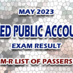 Certified Public Accountant Exam Result May 2023 M-R LIST OF PASSERS
