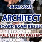 Architect Board Exam Result June 2023 - FULL LIST OF PASSERS