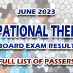 Occupational Therapist Board Exam Result June 2023 - FULL LIST OF PASSERS