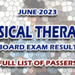 Physical Therapist Board Exam Result June 2023 - FULL LIST OF PASSERS