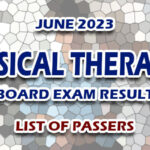 Physical Therapist Board Exam Result June 2023 - LIST OF PASSERS