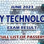 X-Ray Technologist Exam Result June 2023 - FULL LIST