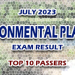 Environmental Planner Exam Result July 2023 - TOP 10 PASSERS