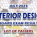 Interior Design Board Exam Result July 2023 - LIST OF PASSERS