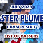Master Plumber Exam Result July 2023 - LIST OF PASSERS