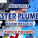 Master Plumber Exam Result July 2023 - TOP 10 PASSERS