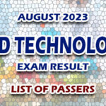 Food Technologist Exam Result August 2023 - LIST OF PASSERS
