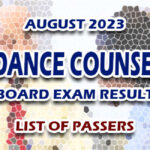 Guidance Counselor Board Exam Result August 2023 - LIST OF PASSERS