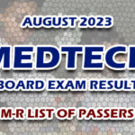 MedTech Board Exam Result August 2023 M-R LIST OF PASSERS