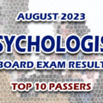 Psychologist Board Exam Result August 2023 - TOP 10 PASSERS