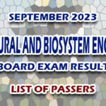 Agricultural and Biosystem Engineering Board Exam Result September 2023 - LIST OF PASSERS