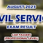 Civil Service Exam Result August 2023 - CAR Passers (Professional)