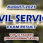 Civil Service Exam Result August 2023 - TOP 10 PASSERS (Professional)
