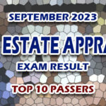 Real Estate Appraiser Exam Result September 2023 - TOP 10 PASSERS