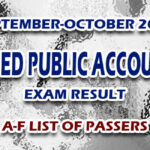Certified Public Accountant Exam Result September-October 2023 A-F LIST OF PASSERS