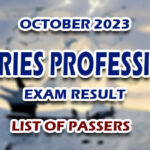 Fisheries Professional Exam Result October 2023 - LIST OF PASSERS