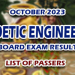 Geodetic Engineering Board Exam Result October 2023 - LIST OF PASSERS