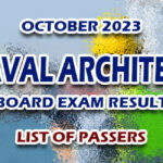 Naval Architect Board Exam Result October 2023 - LIST OF PASSERS