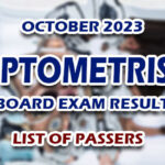Optometrist Board Exam Result October 2023 - LIST OF PASSERS