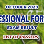Professional Forester Exam Result October 2023 - LIST OF PASSERS
