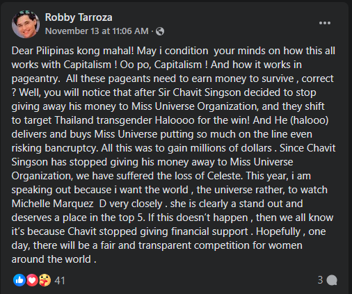 Robby Tarosa Exposed Miss Universe 