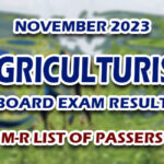 Agriculturist Board Exam Result November 2023 M-R LIST OF PASSERS