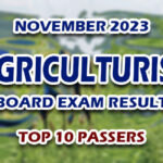 Agriculturist Board Exam Result November 2023 - TOP 10 PASSERS