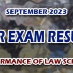 BAR Exam Result September 2023 - PERFORMANCE OF LAW SCHOOLS