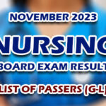 Nursing Board Exam Result November 2023 G-L LIST OF PASSERS