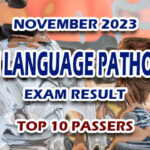 Speech Language Pathologist Exam Result November 2023 - TOP 10 PASSERS