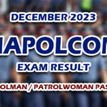 NAPOLCOM Exam Result December 2023 - Patrolman Passers