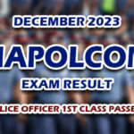 NAPOLCOM Exam Result December 2023 - Police Officer 1st Class Passers