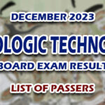Radiologic Technology Board Exam Result December 2023 - LIST OF PASSERS
