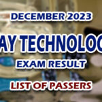 X-Ray Technologist Exam Result December 2023 - LIST OF PASSERS