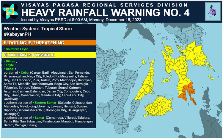 Tropical Storm Kabayan Update and Rainfall Warnings December 18, 2023 ...