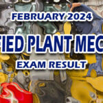 Certified Plant Mechanic Exam Result February 2024