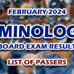 Criminologist Board Exam Result February 2024 - LIST OF PASSERS