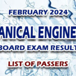 Mechanical Engineering Board Exam Result February 2024 LIST OF PASSERS