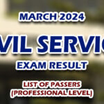 Civil Service Exam Result March 2024 - LIST OF PASSERS (PROFESSIONAL)