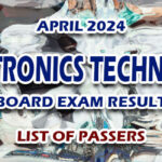 Electronics Technician Board Exam Result April 2024 - LIST OF PASSERS