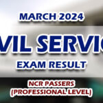 Civil Service Exam Result March 2024 NCR PASSERS - PROFESSIONAL LEVEL