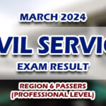 Civil Service Exam Result March 2024 REGION 6 PASSERS - PROFESSIONAL LEVEL