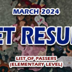LET Result March 2024 - ELEMENTARY LIST OF PASSERS